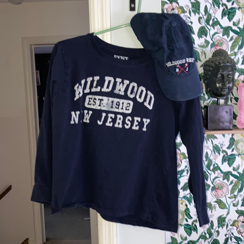 Wildwood New Jersey Navy Longsleeve Tee and Cap Set